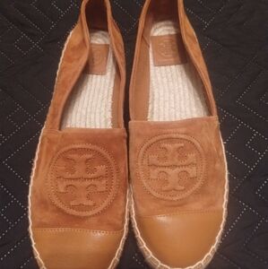 Tory Burch Brown Espadrille Loafers